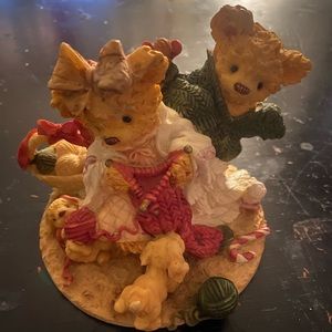 Vintage 1994 Teddy & Me Knitting Figurine Statue